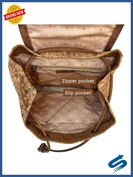 Officially Licensed Yellowstone Western Backpack for Women - Brass Studded